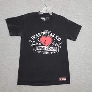 WWE Men Shirt Small Black Heartbreak‎ Kid Shawn Michaels Logo Graphic Print Tee